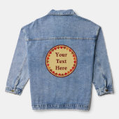 herfst leder hart oud papier denim jacket (Achterkant)