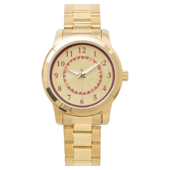 herfst leder hart oud papier horloge (Voorkant)