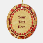herfst leder hart oud papier keramisch ornament (Links)