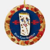 herfst leder hart oud papier keramisch ornament (Achterkant)