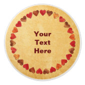 herfst leder hart oud papier keramische knop (Voorkant)