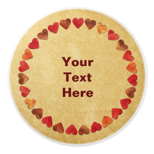 herfst leder hart oud papier keramische knop (Voorkant)