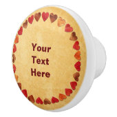 herfst leder hart oud papier keramische knop (Rechts)