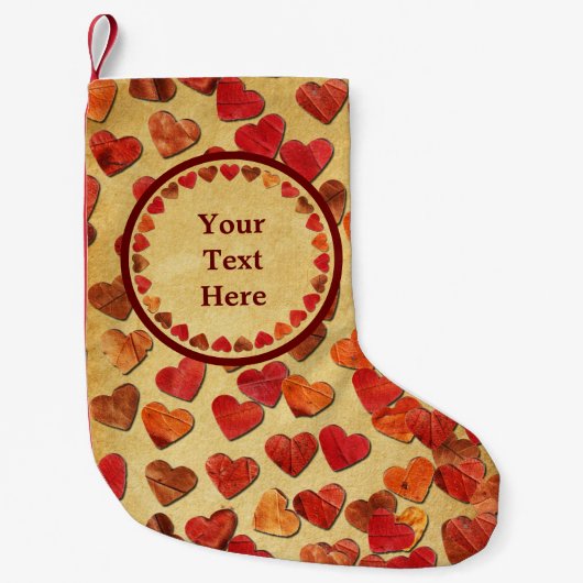 herfst leder hart oud papier kleine kerstsok (Voorkant)