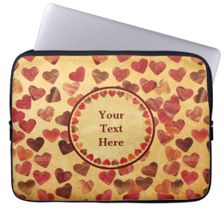 herfst leder hart oud papier laptop sleeve