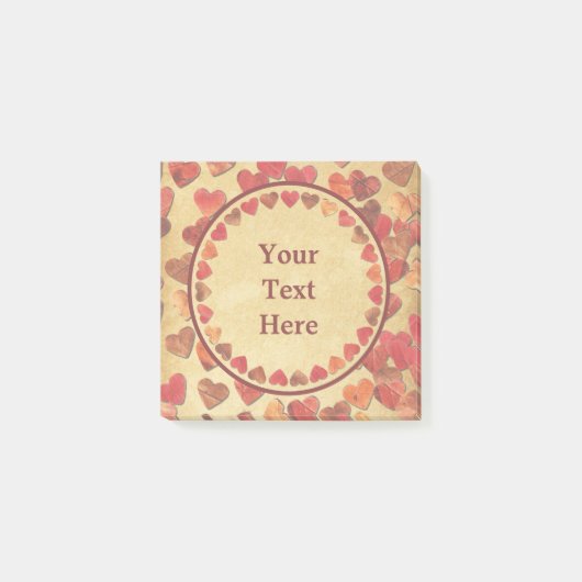 herfst leder hart oud papier post-it® notes (Voorkant)