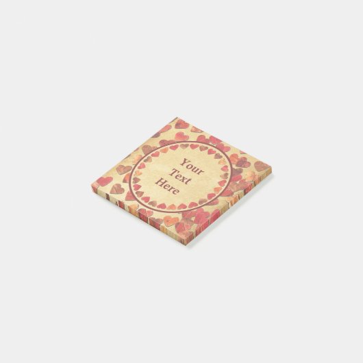 herfst leder hart oud papier post-it® notes (Schuin)
