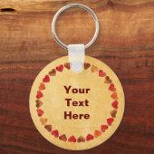 herfst leder hart oud papier sleutelhanger (Voorkant)