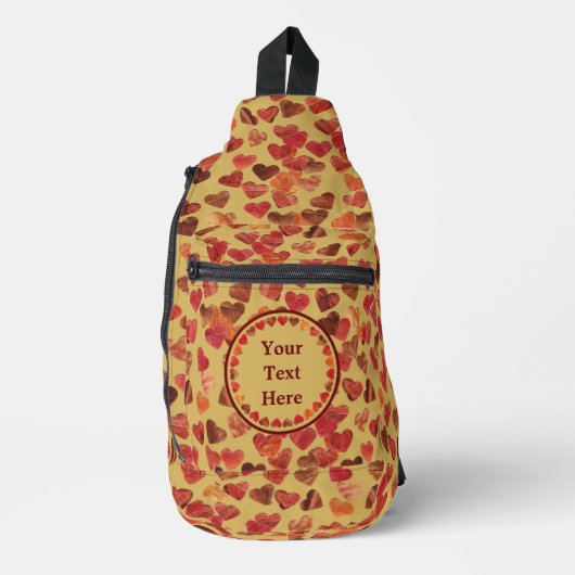 herfst leder hart oud papier sling bag (Voorkant)