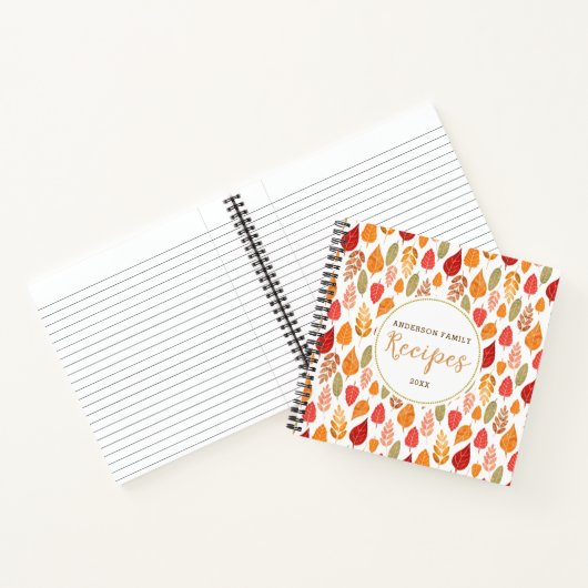 Herfst leder Patroon Ontvangt Notitieboek (Binnen)