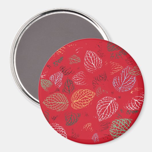 Herfst, lederen patroon magneet (Voorkant / Achterkant)