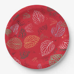 Herfst, lederen patroon papieren bordje