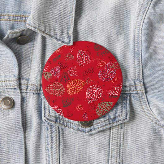 Herfst, lederen patroon ronde button 4,0 cm (In situ)