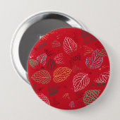 Herfst, lederen patroon ronde button 4,0 cm (Voorkant /achterkant)