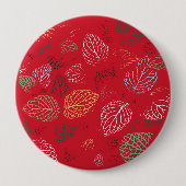 Herfst, lederen patroon ronde button 4,0 cm (Voorkant)
