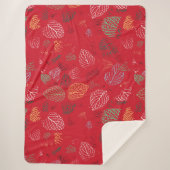 Herfst, lederen patroon sherpa deken (Voorkant)