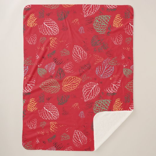 Herfst, lederen patroon sherpa deken (Voorkant)