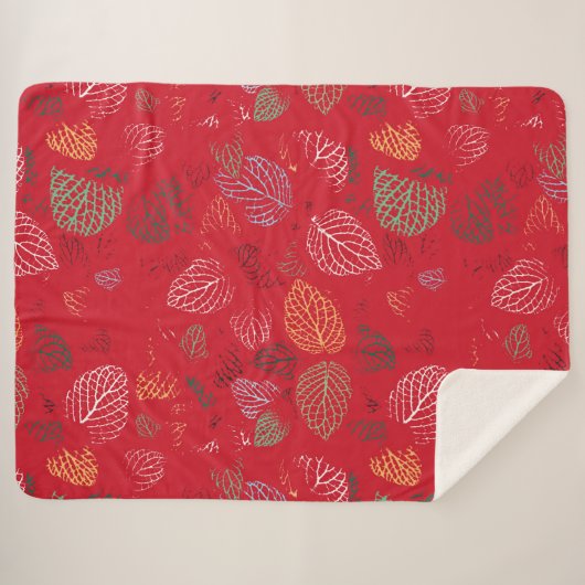 Herfst, lederen patroon sherpa deken (Voorkant (horizontaal))