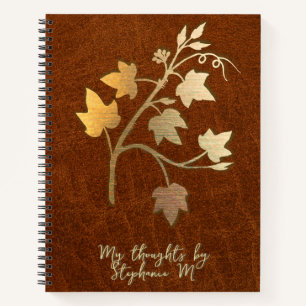 Herfst - Leer - herfstkleuren en wijnranken Notitieboek