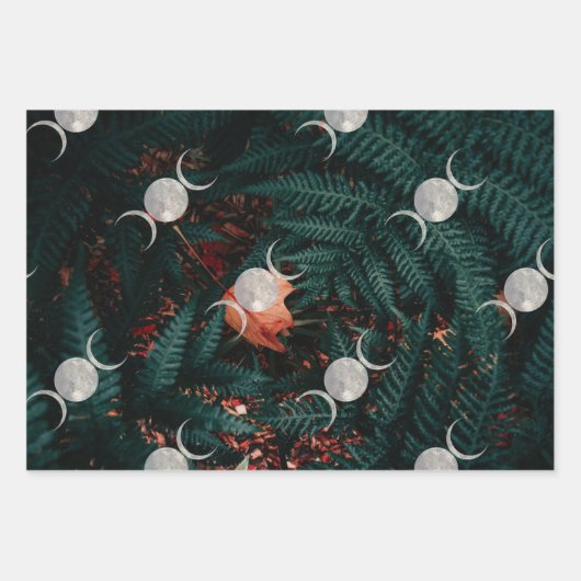 Herfst leest driedubbel papier voor het verpakken  inpakpapier vel (Voorkant 3)