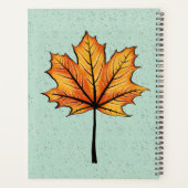 Herfst lek op blauw decoratief botanisch kunstwerk planner (Achterkant)