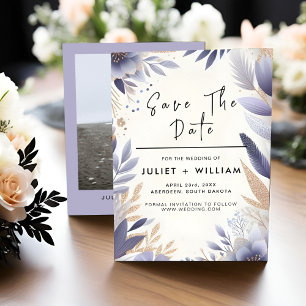 Herfst lente pruim lavendel sage bruiloft save the date