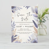 Herfst lente pruim lavendel sage bruiloft save the date (Staand voorkant)