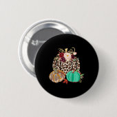 Herfst Leopard Cheetah Pumpkin Rustic Halloween da Ronde Button 5,7 Cm (Voorkant /achterkant)