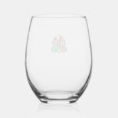 Herfst Leopard Cheetah Pumpkin Rustic Halloween da Wijnglas Zonder Voet (Achterkant)
