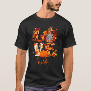 Herfst Leopard LOVE Gnome Welder Thanksgiving T-shirt