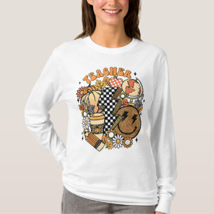 Herfst Leraar Retro Leraar Leven Herfst Thanksgivi T-shirt