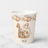 Herfst Leuk Beer Beary 1st Verjaardagspapier Cups Papieren Bekers (Achterkant)