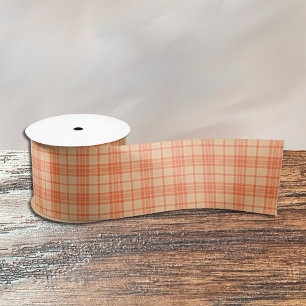 Herfst Licht Oranje Tartan Patroon Lint