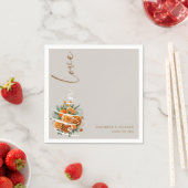 Herfst Liefde Bloeit Elegant Herfst Script Bruilof Servet (Insitu)