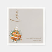 Herfst Liefde Bloeit Elegant Herfst Script Bruilof Servet (Voorkant)