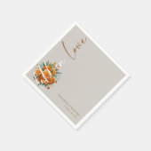 Herfst Liefde Bloeit Elegant Herfst Script Bruilof Servet (Hoek)