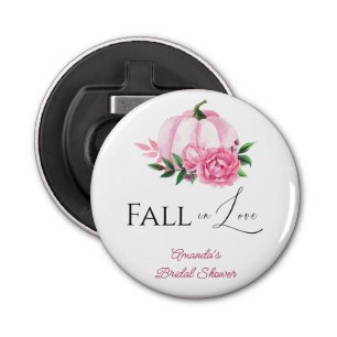 Herfst Liefde Blush Roze Pompoen Rustiek Vrijgezel Button Flesopener