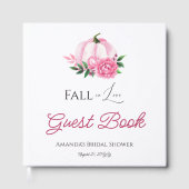 Herfst Liefde Blush Roze Pompoen Rustiek Vrijgezel Gastenboek (Voorkant)