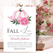 Herfst Liefde Blush Roze Pompoen Rustiek Vrijgezel Kaart