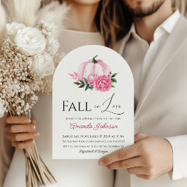 Herfst Liefde Blush Roze Pompoen Rustiek Vrijgezel Kaart