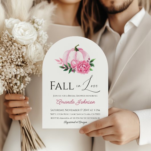 Herfst Liefde Blush Roze Pompoen Rustiek Vrijgezel Kaart