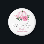 Herfst Liefde Blush Roze Pompoen Rustiek Vrijgezel Magneet<br><div class="desc">Vier de aanstaande bruid met een speciaal,  uniek Blush Pink Pampkin-Vrijgezellenfeest! Onze Herfst in Love Magnets beschikt over een waterverf bloemboeket en een delicaat challigrafieschrift. Verras uw gasten met een onvergetelijke uitnodiging die perfect de meisjesachtige en levendige bruidsdoucheideeën die u heeft vastlegt - allemaal in één mooi pakket!</div>