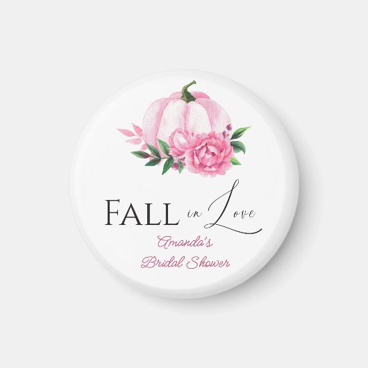 Herfst Liefde Blush Roze Pompoen Rustiek Vrijgezel Magneet (Voorkant)