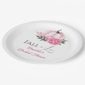 Herfst Liefde Blush Roze Pompoen Rustiek Vrijgezel Papieren Bordje (Gekanteld)