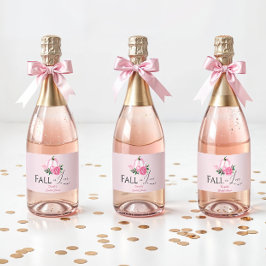Herfst Liefde Blush Roze Pompoen Rustiek Vrijgezel Sparkling Wijnetiket