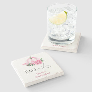 Herfst Liefde Blush Roze Pompoen Rustiek Vrijgezel Stenen Onderzetter