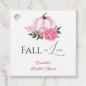 Herfst Liefde Blush Roze Pompoen Rustieke Bruidsdo Bedankjes Labels (Voorkant)