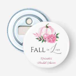 Herfst Liefde Blush Roze Pompoen Rustieke Bruidsdo Button Flesopener