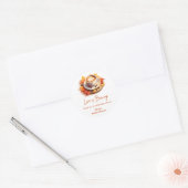 Herfst Liefde Bruist Bruids Bruiloft Ronde Sticker (Envelop)