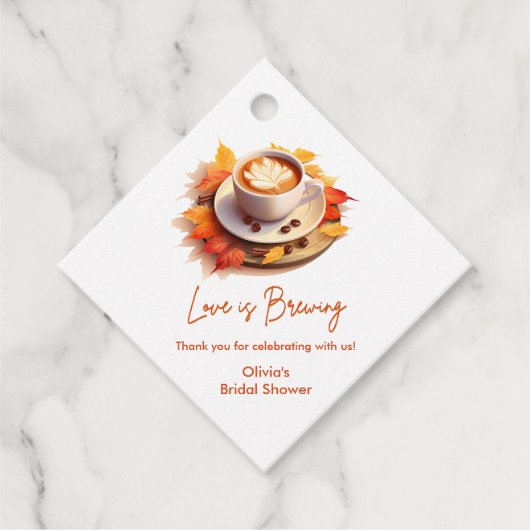 Herfst Liefde Bruist Bruidsborrel  Bedankjes Labels (Voorkant)
